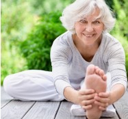 Person stretching their foot